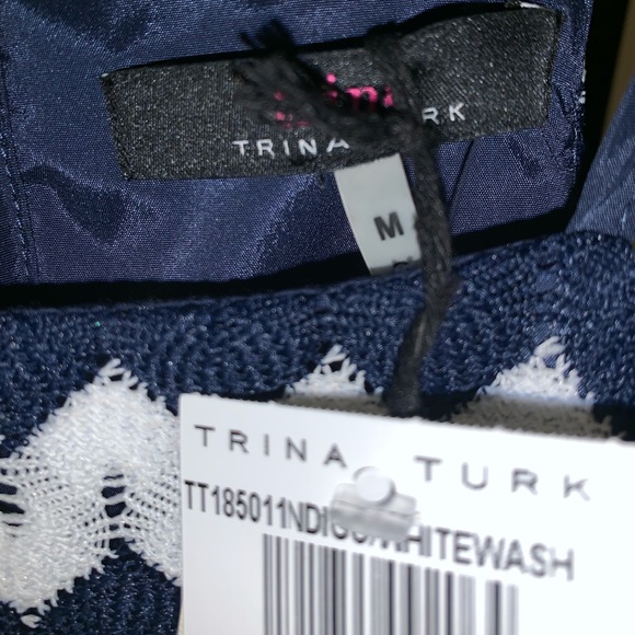Trina Turk Navy & White Chevron Dress - Picture 3 of 3